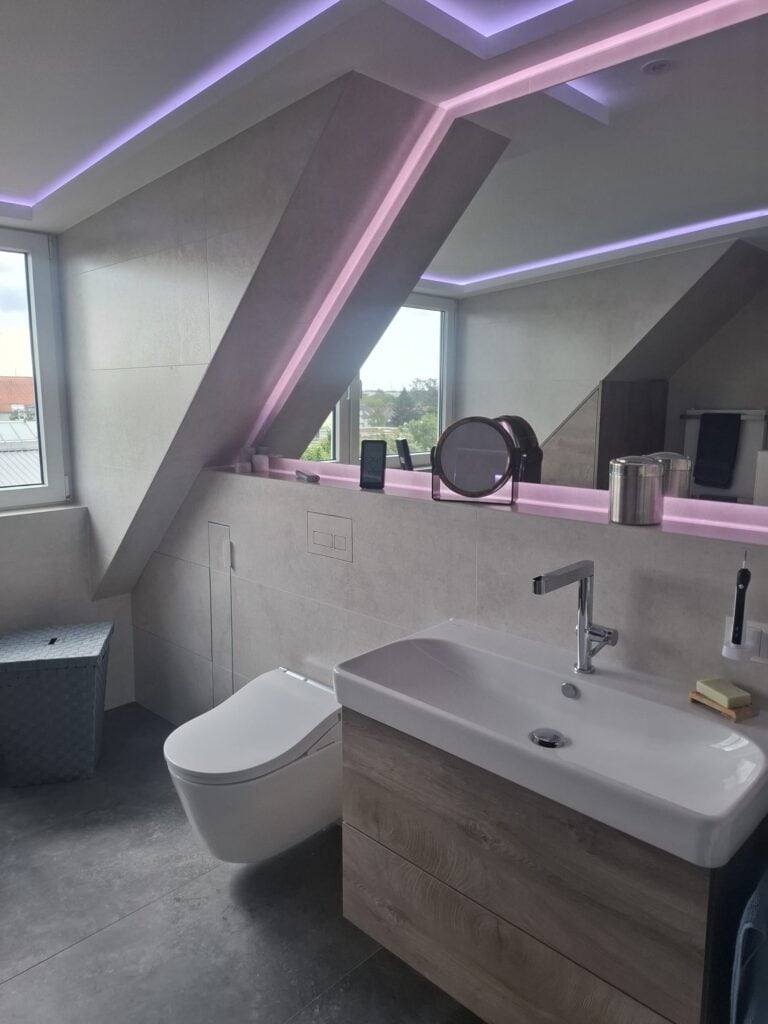 Großformatige Fliesen im Badezimmer